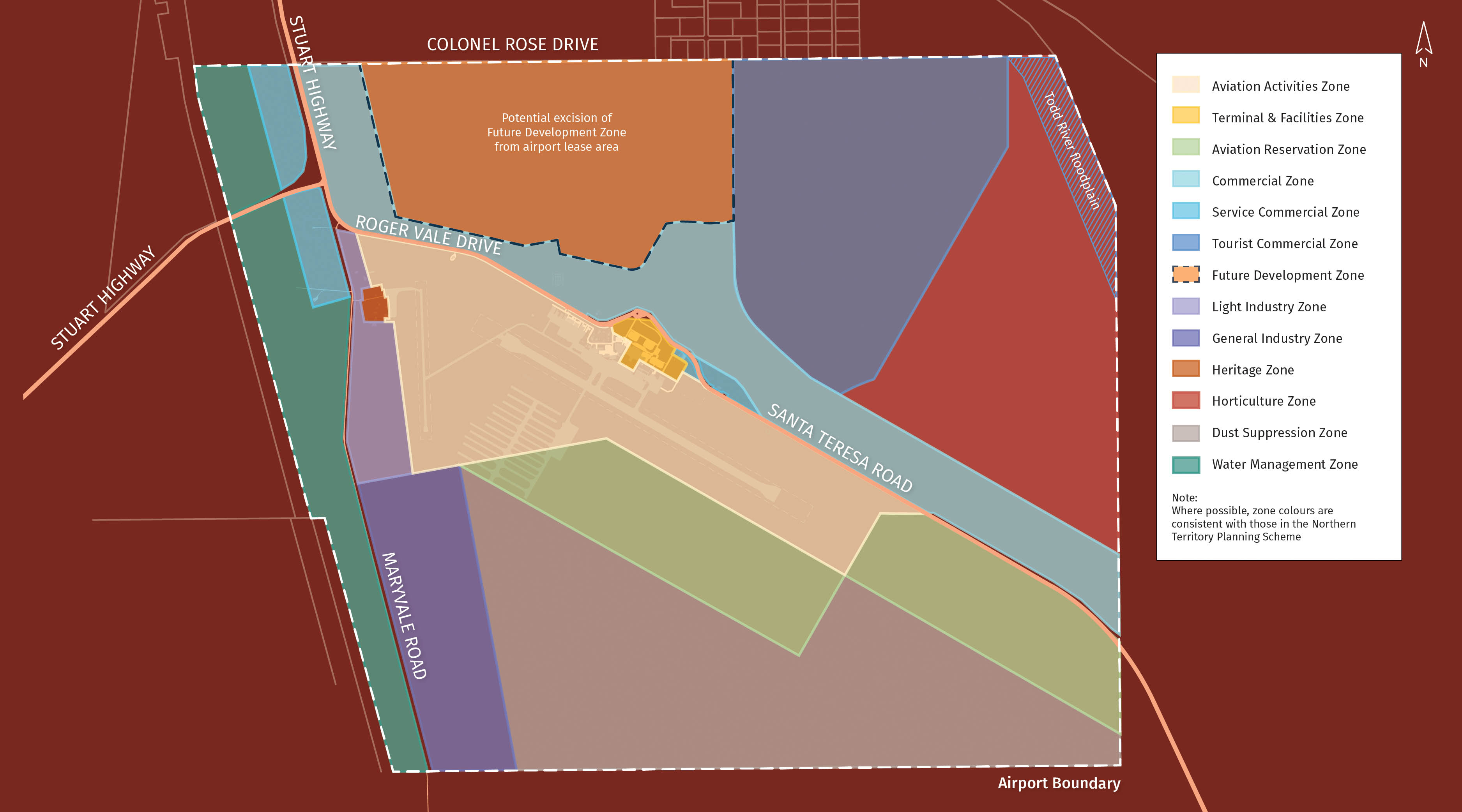 A vector map showing Alice Springs Airport
