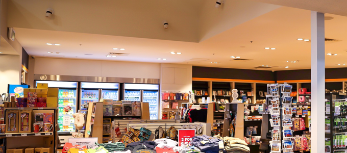 A retail shop in an airport terminal